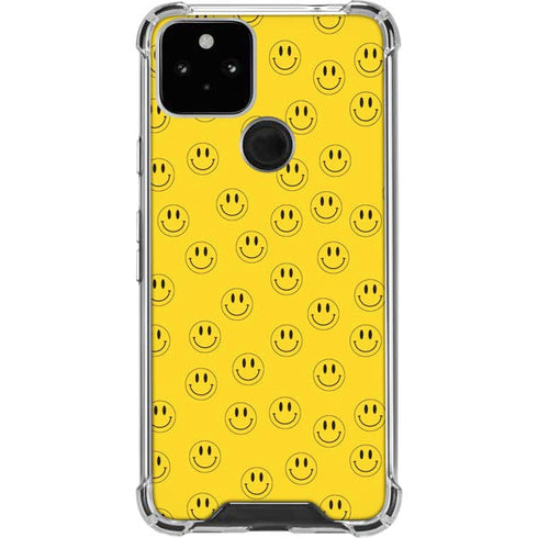 Happy Face Pattern Google Pixel 5 Clear Case